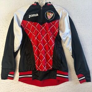 Joma Sevilla FC Quarter Zip‎ Hoodie Small Red Black White Soccer Track Jacket